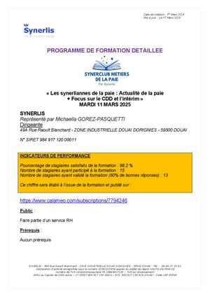 Programme Détaillé Syn Paie 3