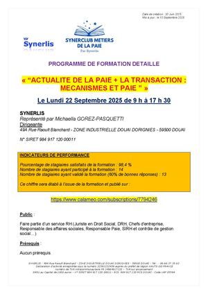 Programme Détaillé Syn Paie 5
