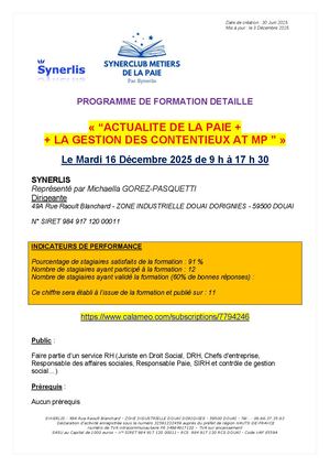Programme Détaillé Syn Paie 6