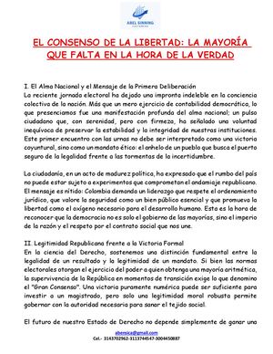 El Consenso De La Libertad