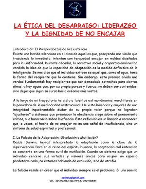 La ÉTica Del Desarraigo