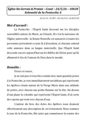Pentecôte A