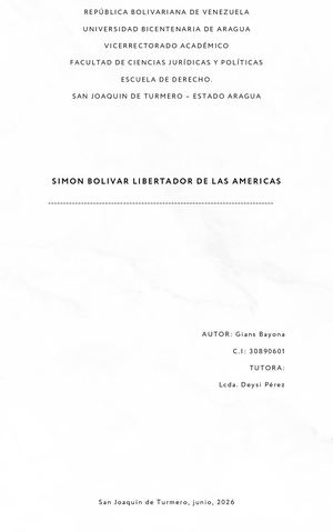 República Bolivariana De Venezuela Universidad Bicentenaria De Aragua Vicerrectorado Académico Facultad De Ciencias Jurídicas Y Políticas Escuela De Derecho San Joaquin De Turmero – Estado Aragua (1)