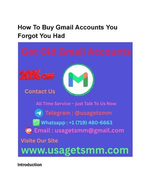 How To Buy Gmail Accounts You Forgot You Had