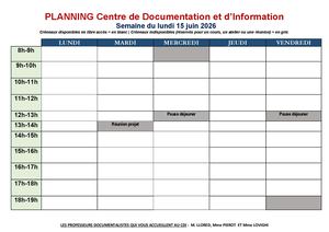 Planning Cdi Juin Semaine 3