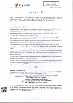 Fichier Parution Des Arrêtés N° 26 345 à 26 352
