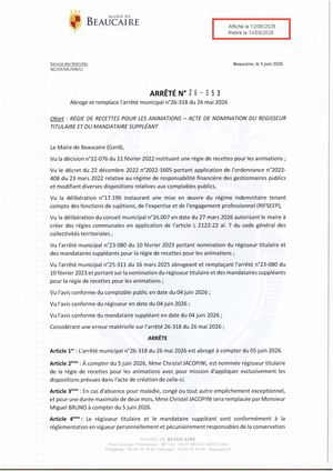 Fichier Parution Des Arrêtés N°26 353 à 26 354