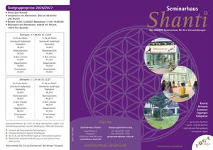 Flyer Seminarhaus Shanti 2026/2027