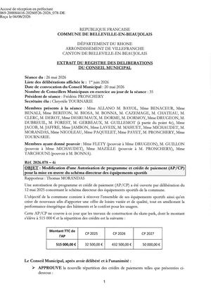 2026 078 ACTE TPN AP CP Schéma Directeur Des équipements Sportifs
