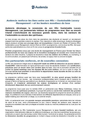 Msc Sustainable Luxury Management Nouveaux Partenaires Luxe