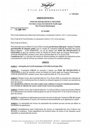 Arrêté n°198-2026