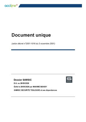 Duerp Toulouse Sécurité 2026