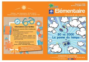 Planning vacances d'été Élémentaires - Juillet 2026