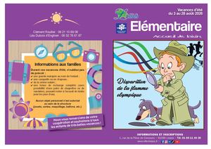 Planning vacances d'été Élémentaires - Août 2026