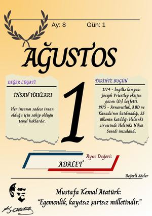 Değerler Eğitimi Ağustos Adalet