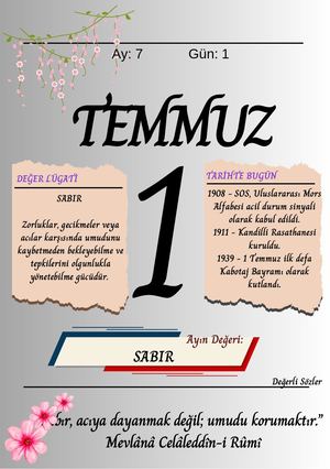 Değerler Eğitimi Temmuz Sabir