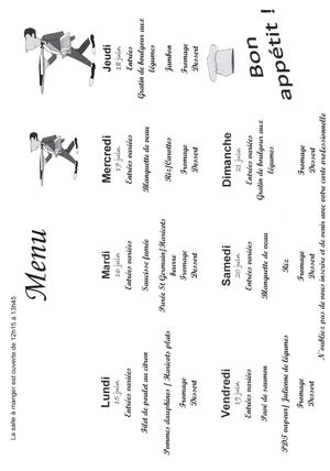 Menu Du 15 Au 21 Juin 2026