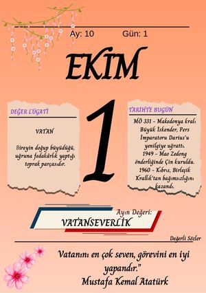 Değerler Eğitimi Eki̇m Vatanseverli̇k