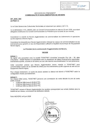 DP 2026 085 CULTURE Contrat Ticketnet