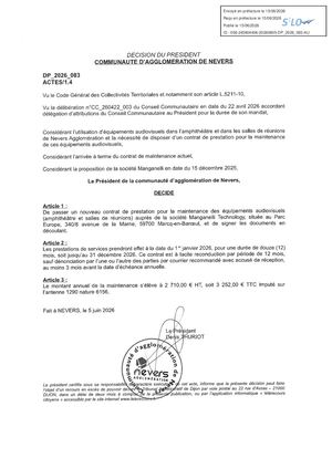 DP 2026 083 SI Contrat Manganelli Equipement Audiovisuels