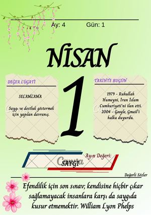 Değerler Eğitimi Ni̇san Saygi