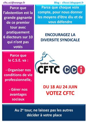 Cftc 5 Au 2e Tour Encouragez La Diversité Syndicale