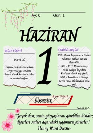 Değerler Eğitimi Hazi̇ran Dostluk