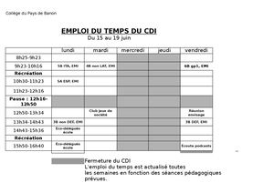 Emploi Du Temps Cdi