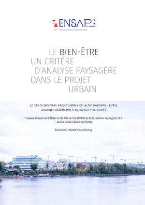 TPER_Le bien-être un critère d’analyse paysagère  Dans le projet urbain