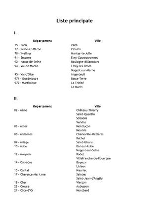 Liste Principale 2026