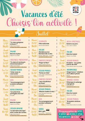 Programmation estivale Mondonville 2026