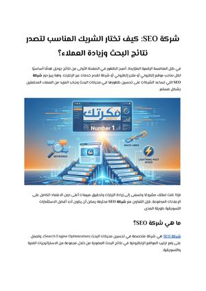 شركة Seo كيف تختار الشريك المناسب لتصدر نتائج البحث وزيادة العملاء؟