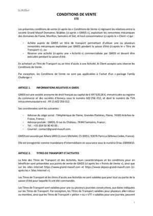 Gmds Conditions De Vente Eté