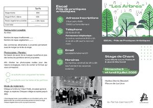 FLYER STAGE DE CHANT - 5 ET 6 JUILLET