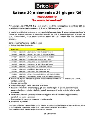 Reg. 20e21 Giugno 20% Su 100€