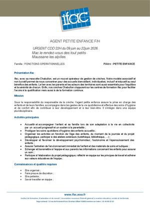 Agent Petite Enfance F H - CDD - Maussane Les Alpilles