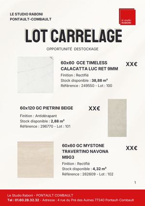 Catalogue - Lot Carrelage - Le Studio Raboni