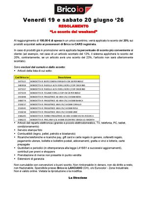 Reg Lanciano 20e21 Giugno 20% su 100€