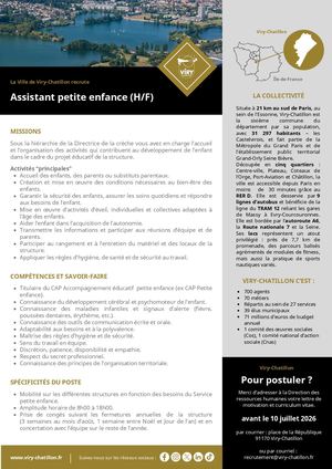 Annonce assistant petite enfance cap