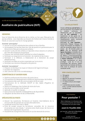 Annonce auxiliaire de puericulture
