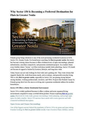 Why Sector 150 Is Becoming A Preferred Destination For Flats In Greater Noida