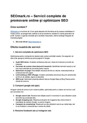 Seomark – Servicii Complete De Promovare Online Și Optimizare Seo
