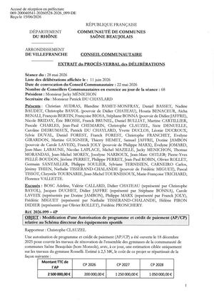 2026 099 ACTE TPN AP CP Schéma Directeur Des équipements Sportifs