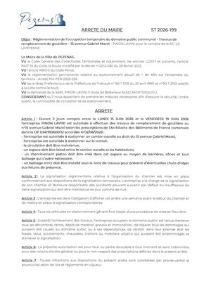 Arrêtés 15 06 26