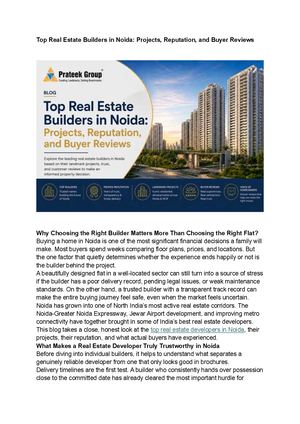 Top Real Estate Builders In Noida