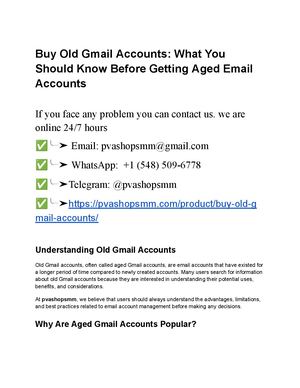 Understanding The Market For Buy Aged Gmail Accounts In