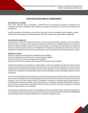 A Guia Evaluado de Estudio para Participante en Evaluación EC0076