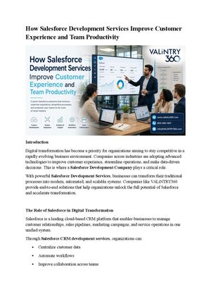 How Salesforce Development Services Improve Customer Experience And Team Productivity