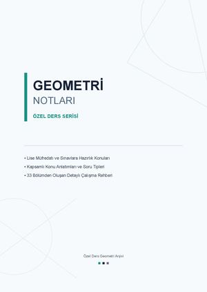 Özel Öğrenci Geometri Notları - Ayşe Yıldırım & Ceyhun Yavuz (Tüm Konular Tek PDF)