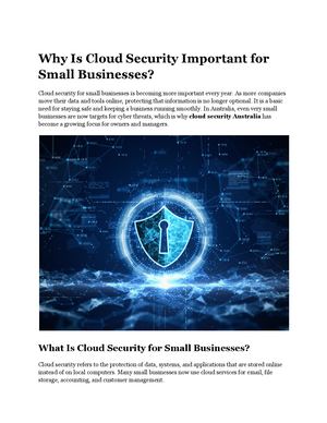 Why Is Cloud Security Important For Small Businesses